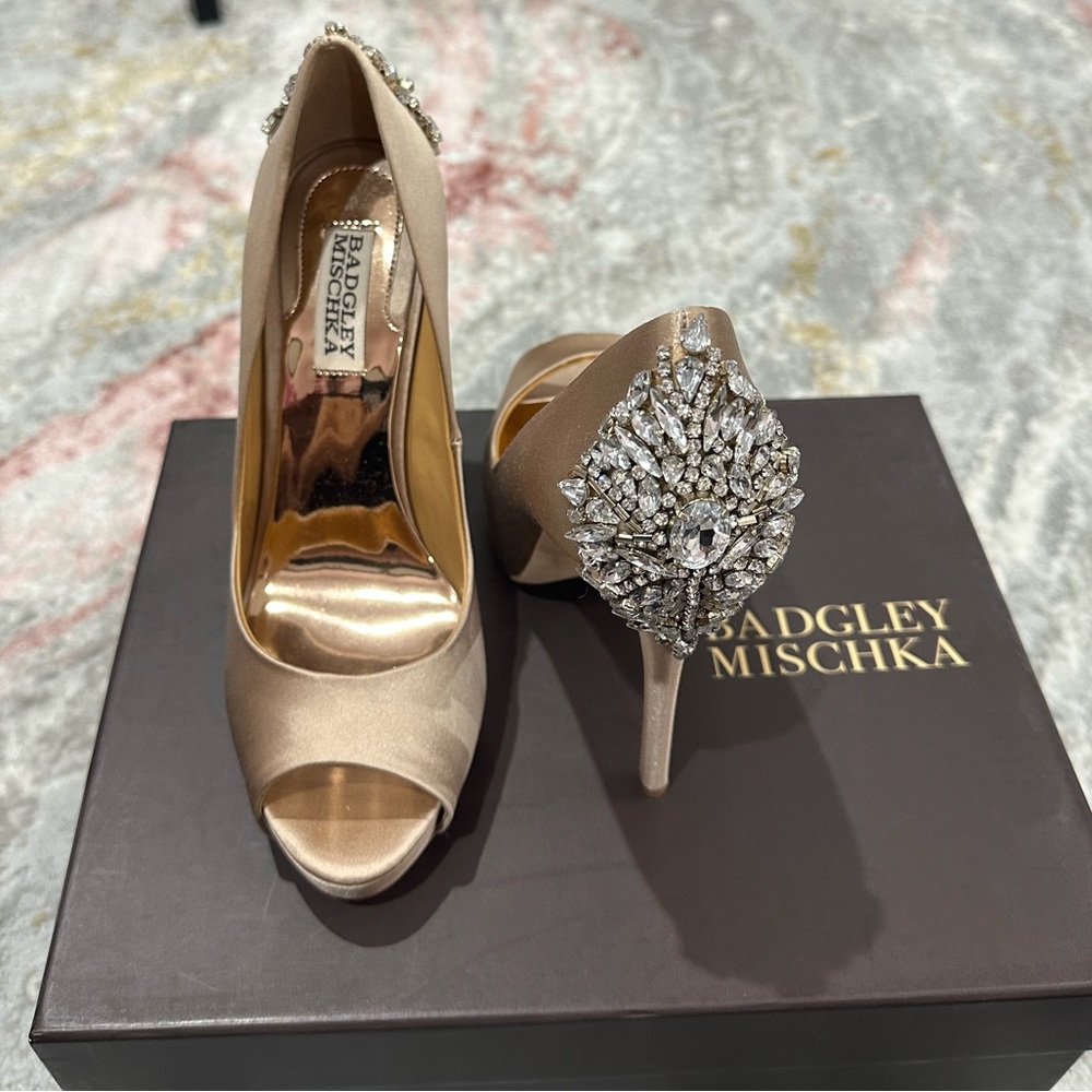 Badgley Mischka Kiara PeepToe Evening Pumps 7 1/2M